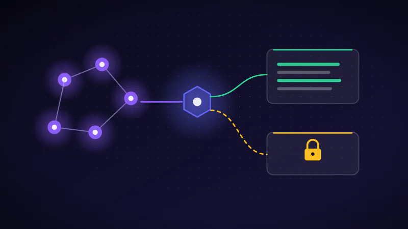 Illustration: a source cluster separates storage, compute and policy into a governed target, with permitted and restricted consumer paths.
